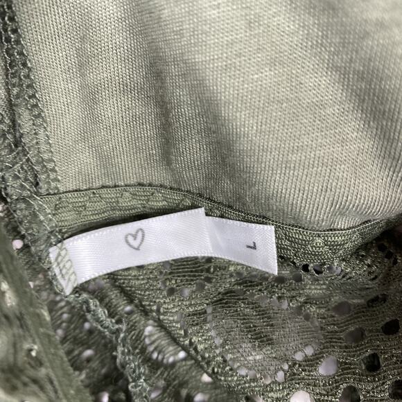 True Rue21 Bralette Women's Size Large Green Floral Print Lace Pullover Bra NWT - Picture 7 of 8